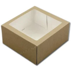 Best BrandNewCake Taartdoos met venster 19x19x9cm. Kraft 3st