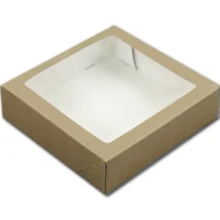 Hot BrandNewCake Taartdoos met venster 19x19x5cm. Kraft 50st