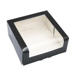 Online Overig Taartdoos met venster 21x21x9cm Zwart**