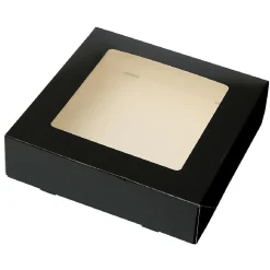 Discount BrandNewCake Taartdoos met venster 19x19x5cm. Zwart 50st