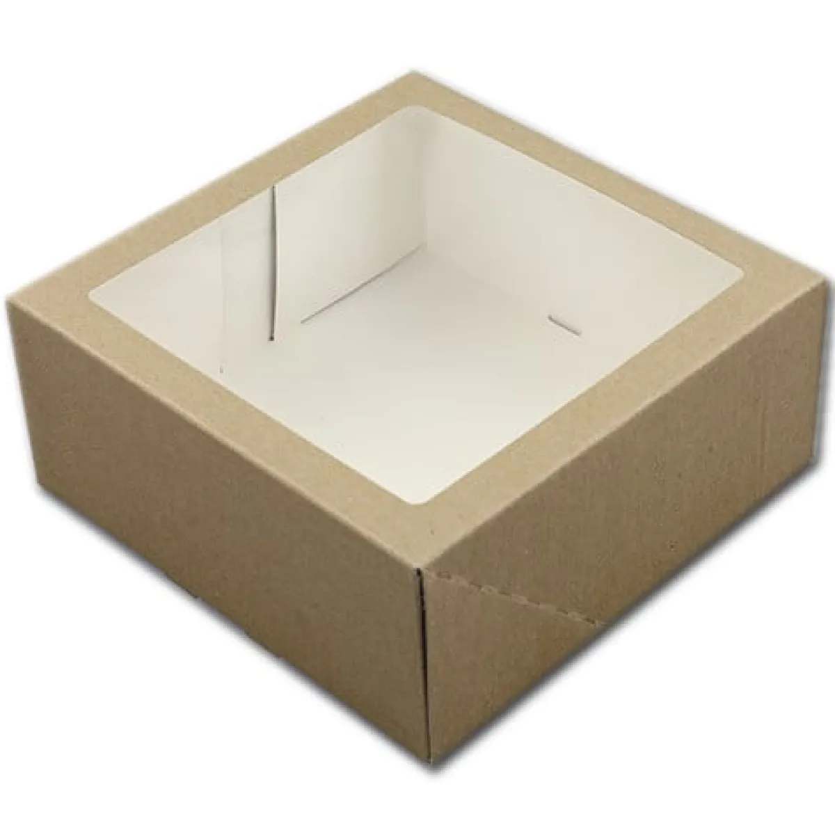 Sale BrandNewCake Taartdoos met venster 21x21x9cm. Kraft 50st