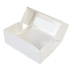 BrandNewCake Taartdoos Slof met venster 25x10x9cm. Wit 50st