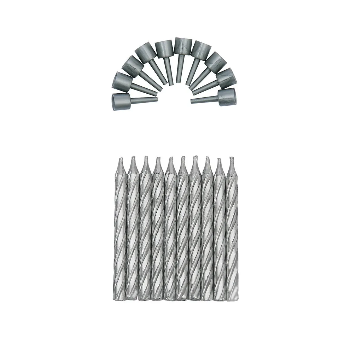 Clearance Overig Taartkaarsjes met houders Zilver 10st**