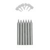 Discount Overig Taartkaarsjes met houders Zilver 6st.**