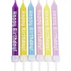 Overig Taartkaarsjes met houders Happy Birthday 6st.**