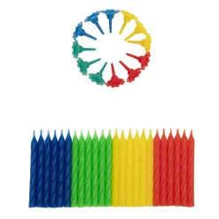 Outlet BrandNewCake Taartkaarsjes Multi 24st + 12 houders