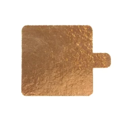 Overig Taartkarton Vierkant Goud/Zwart met lip 8x8cm per stuk