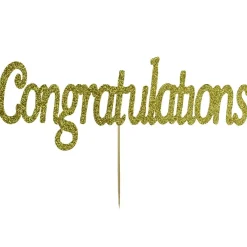 Best Culpitt Taarttopper Congratulations Goud 16x5cm**