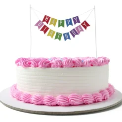 Overig Taarttopper Happy Birthday Vlaggenlijn