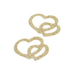 Online Overig Taarttopper Harten Kunststof Goud 4cm 10st