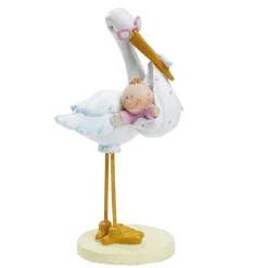 Hot Overig Taarttopper Ooievaar met Baby Roze 11cm
